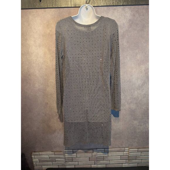Sheer long sleeved rhinestone minidress size medium - Picture 3 of 4